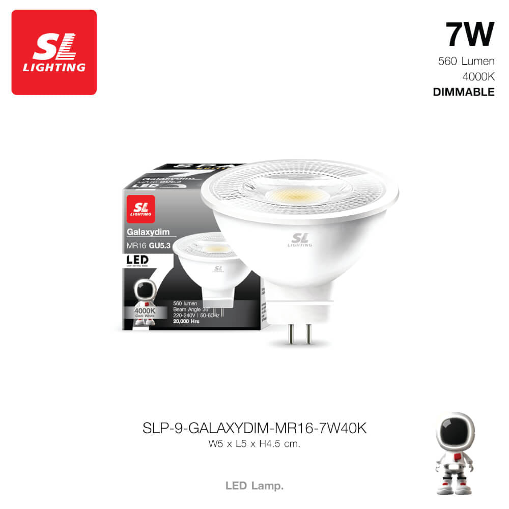 หลอด LED SL LIGHTING MR16 DIM 36D 7 วัตต์ COOL WHITE GU10_4