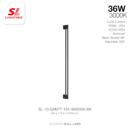 ไฟผนังภายนอก LED SL LIGHTING GANTT 36 วัตต์ WARM WHITE สีดำ_1