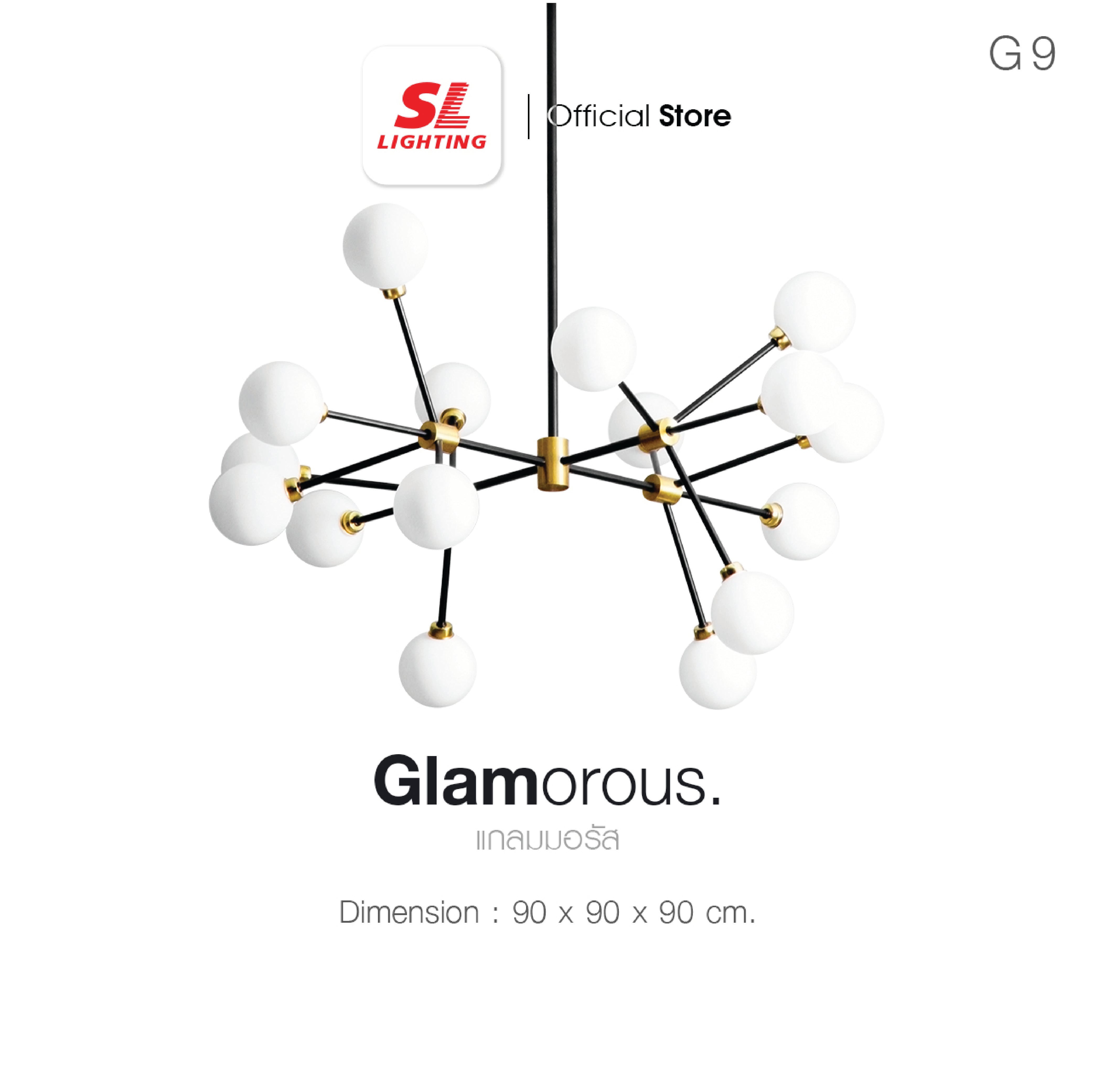 ไฟช่อ SL LIGHTING GLAM-9128 G9 16 หัว ดำ/ทอง