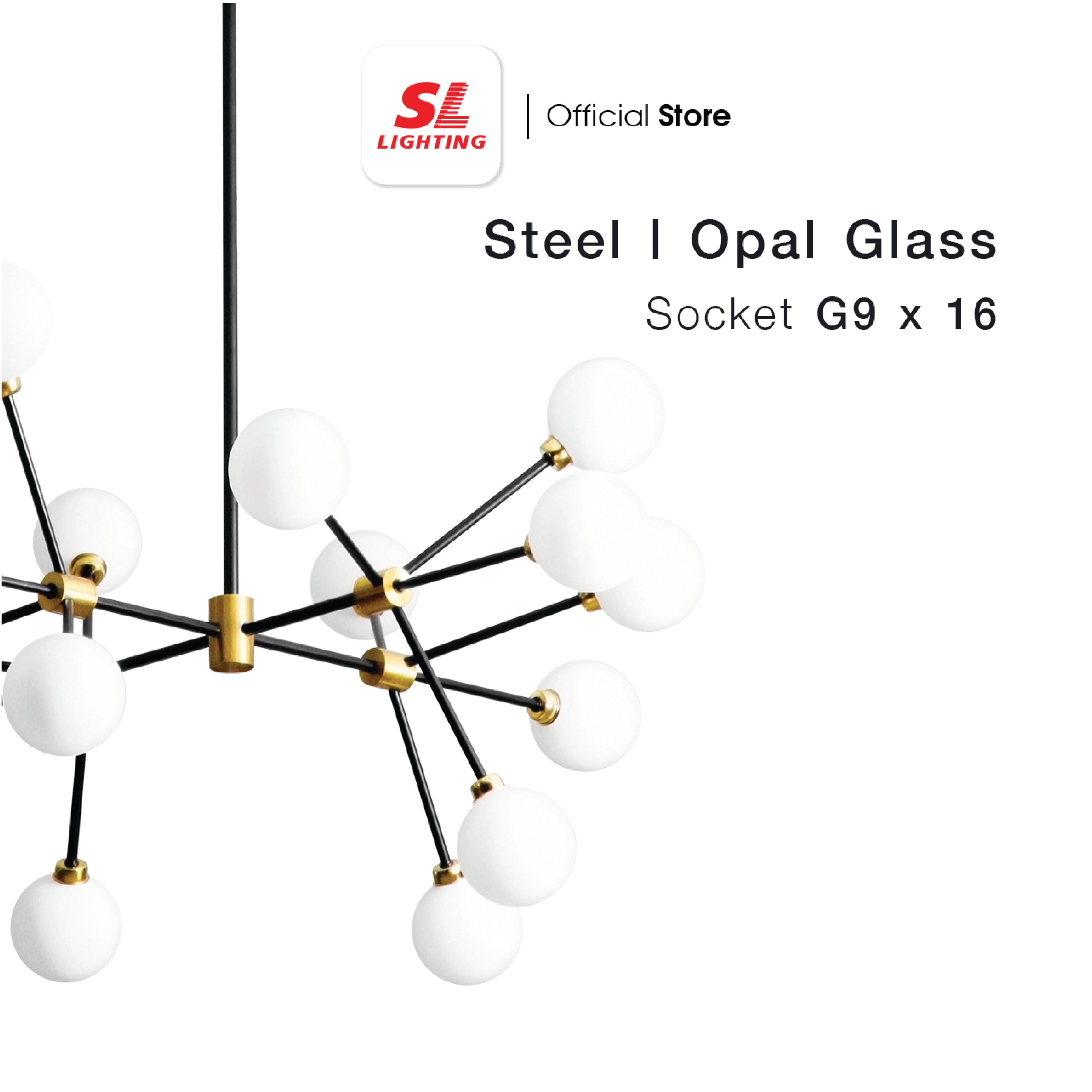 ไฟช่อ SL LIGHTING GLAM-9128 G9 16 หัว ดำ/ทอง