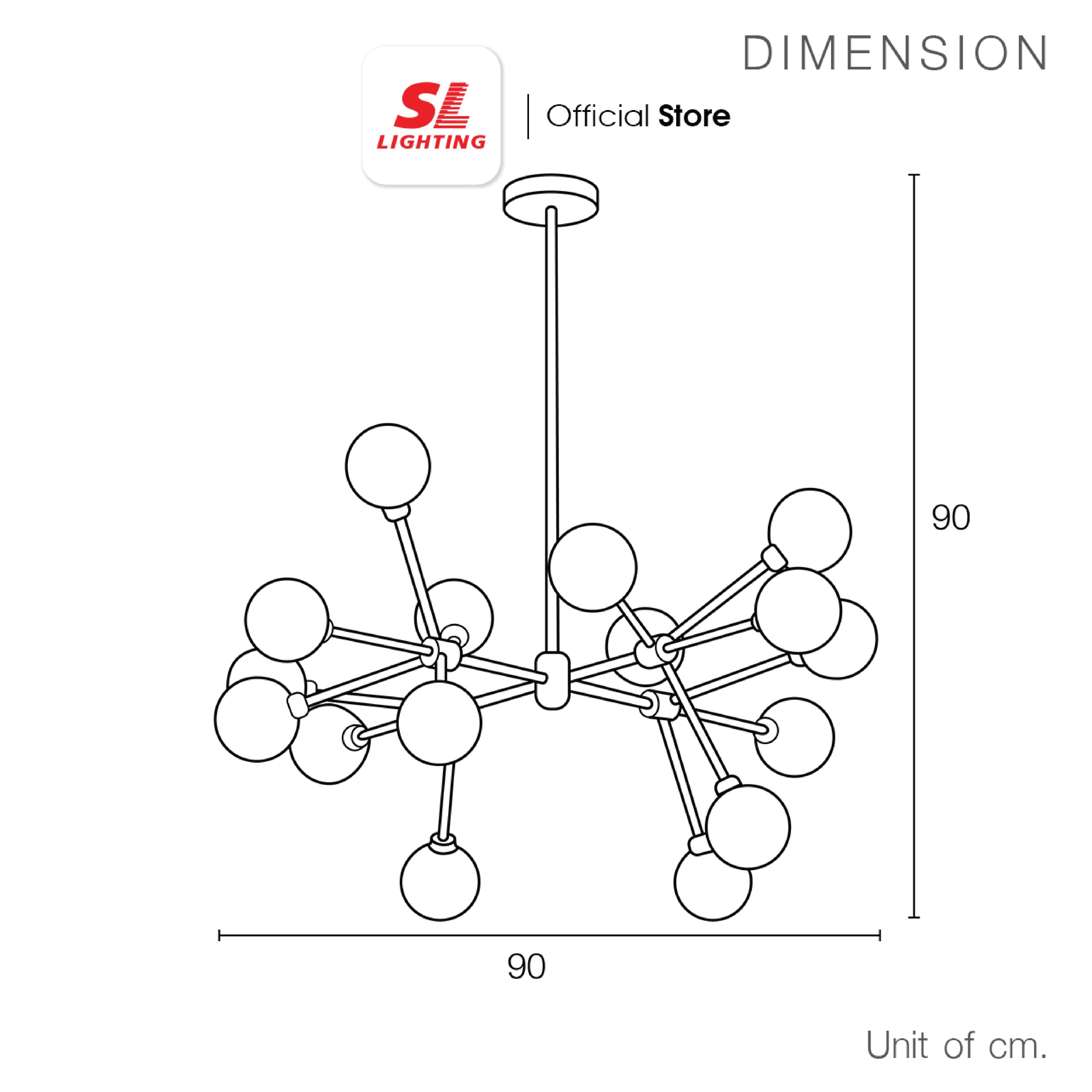 ไฟช่อ SL LIGHTING GLAM-9128 G9 16 หัว ดำ/ทอง