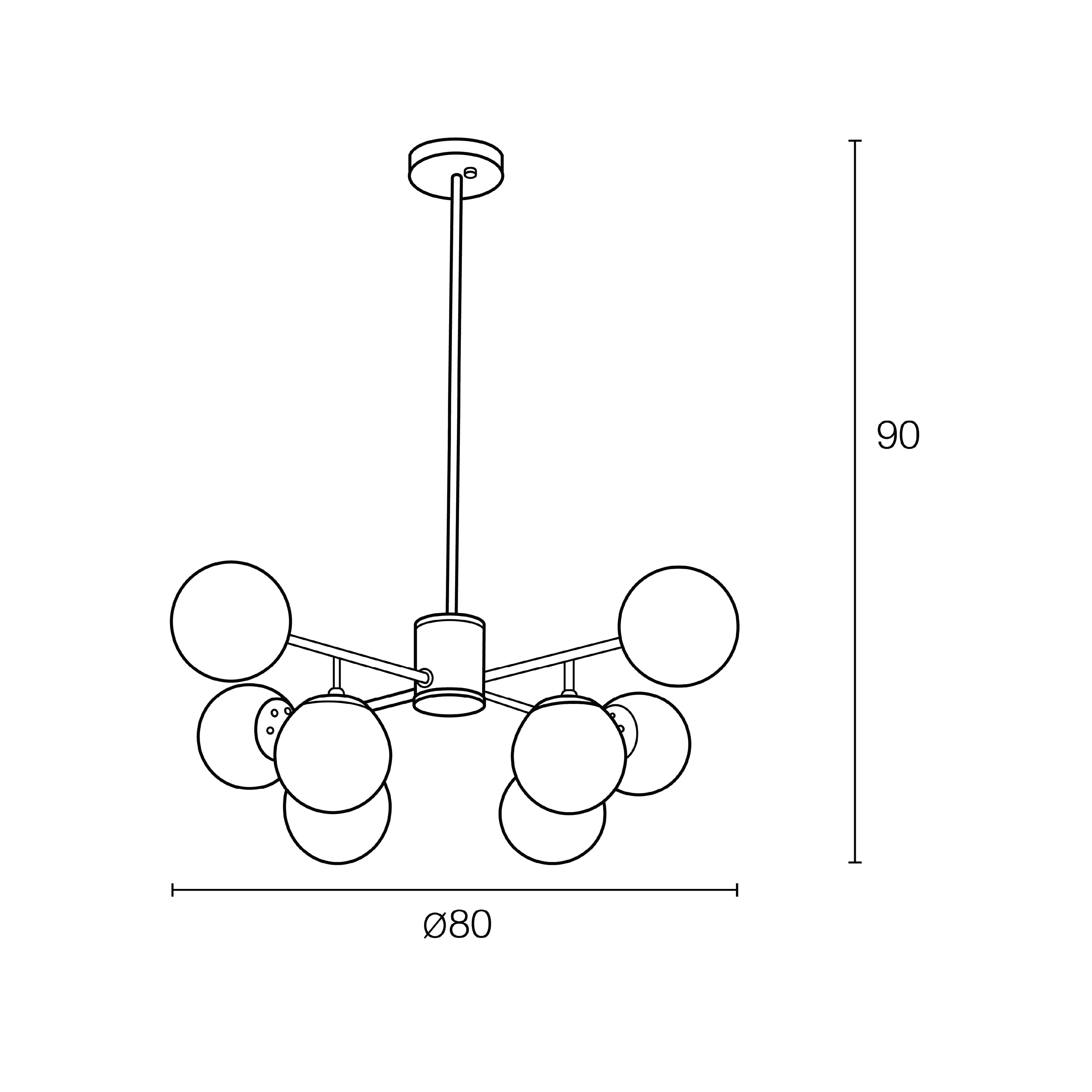 ไฟช่อ SL LIGHTING GLAM-D681 E27 8 หัว ดำ/ทอง_2