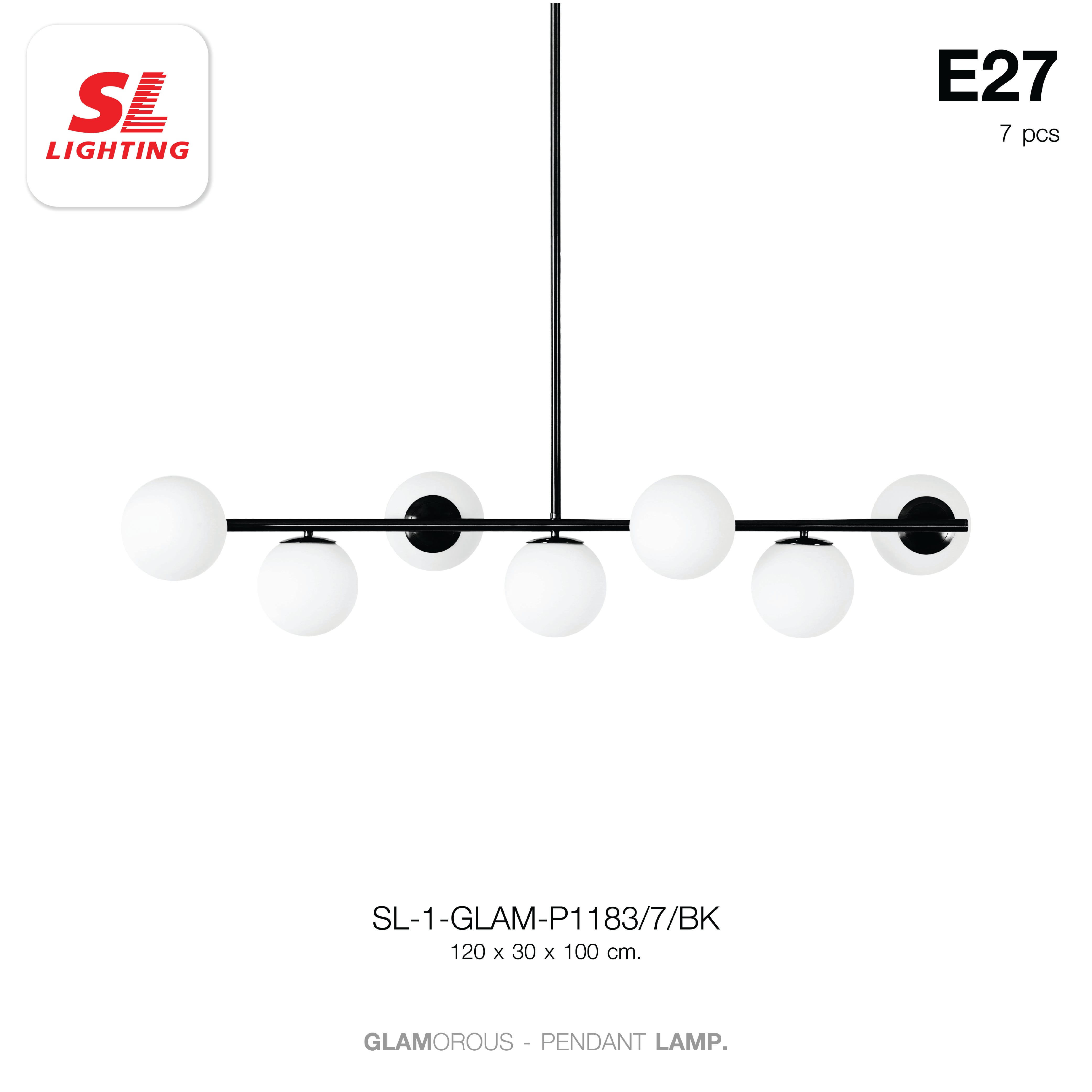 ไฟช่อ SL LIGHTING GLAM-P1183 E27 7 หัว ดำ