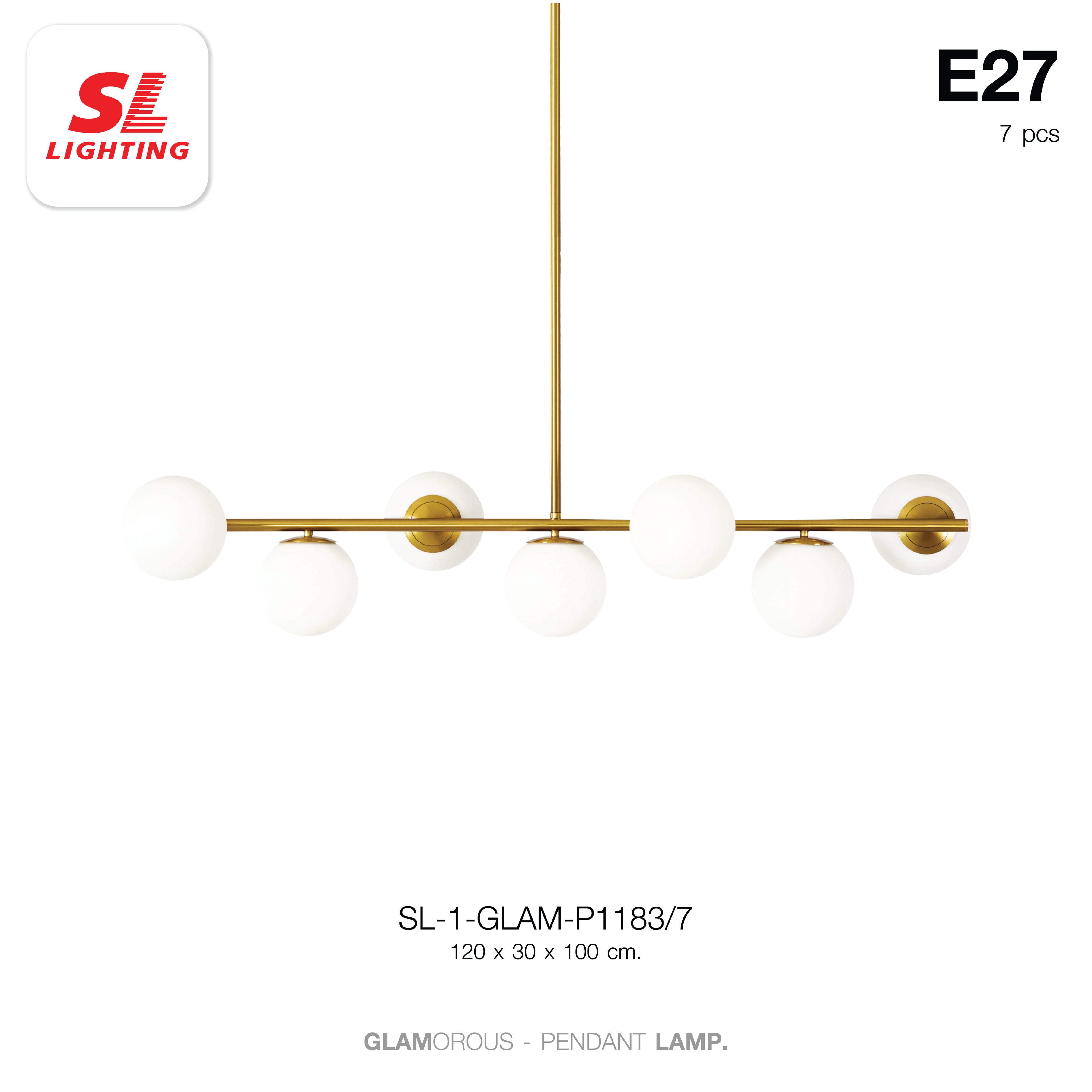 ไฟช่อ SL LIGHTING GLAM-P1183 E27 7 หัว ทอง