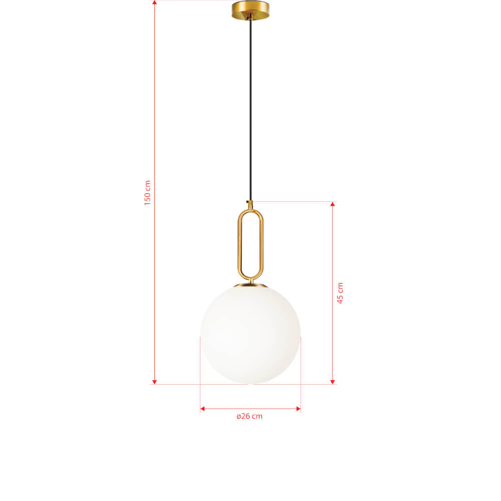 ไฟช่อ สไตล์ GLAMOROUS SL LIGHTING รุ่น GLAM-P1201/250 E27 สีขาว/ทอง 1 หัว