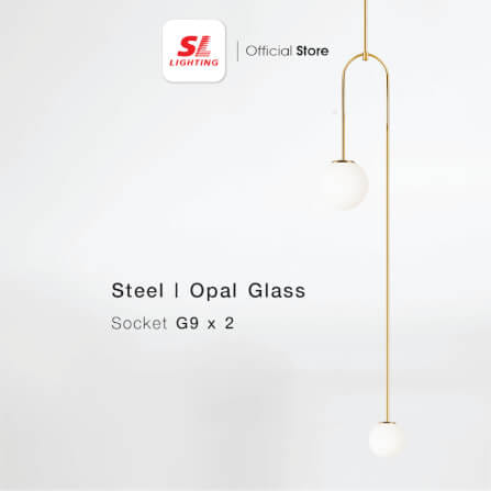 ไฟช่อ สไตล์ GLAMOROUS SL LIGHTING รุ่น GLAM-P2053/2 G9 สีขาว/ทอง 2 หัว_2