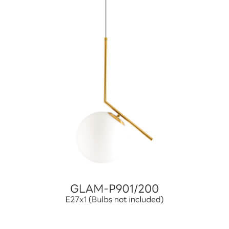 ไฟช่อ สไตล์ GLAMOROUS SL LIGHTING รุ่น GLAM-P901/200 E27 สีขาว/ทอง 1 หัว_0