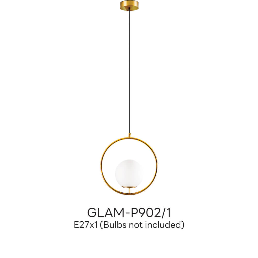 ไฟช่อ สไตล์ GLAMOROUS SL LIGHTING รุ่น GLAM-P902/1 E27 สีขาว/ทอง 1 หัว