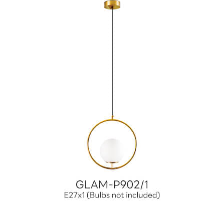 ไฟช่อ สไตล์ GLAMOROUS SL LIGHTING รุ่น GLAM-P902/1 E27 สีขาว/ทอง 1 หัว