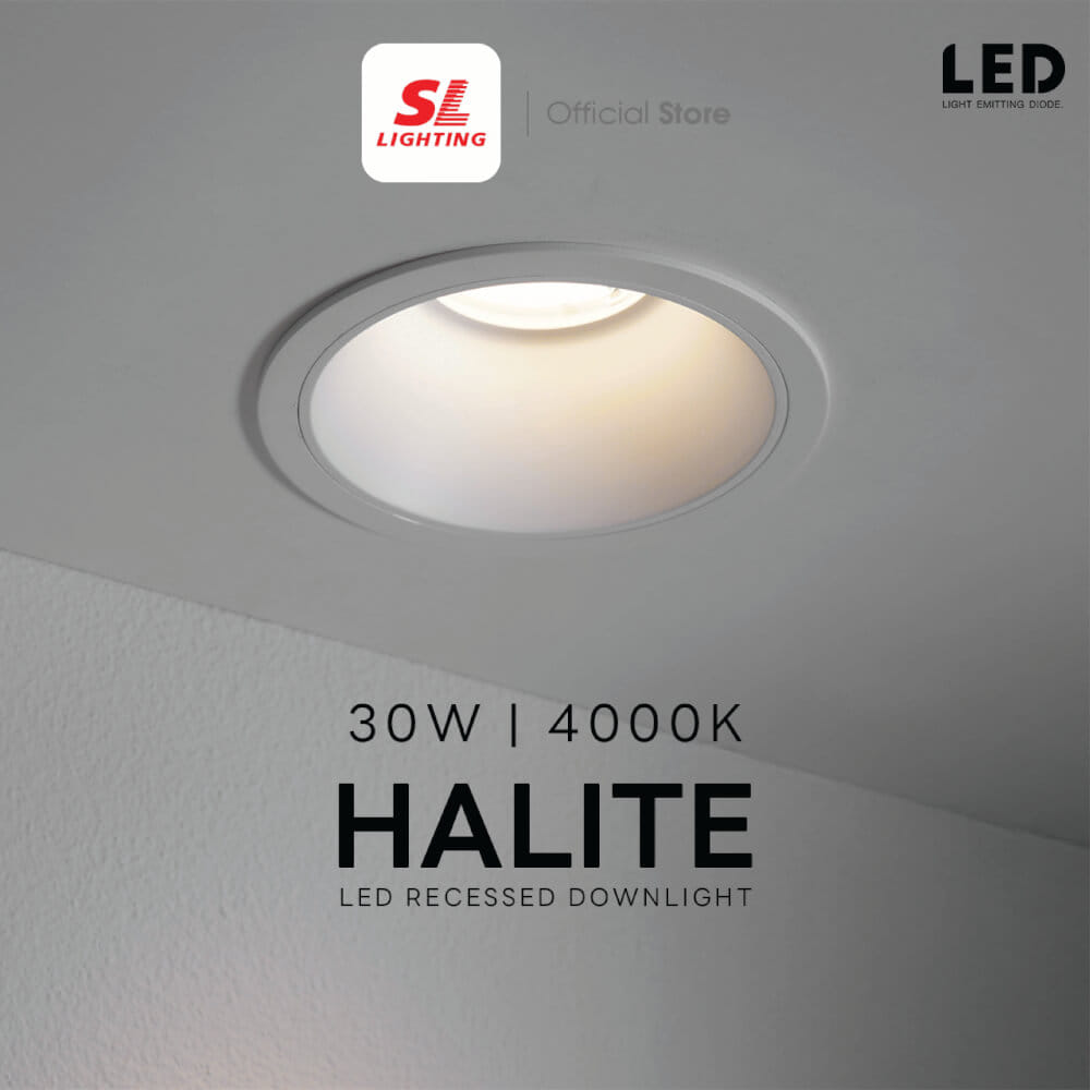 ดาวน์ไลท์ LED SL LIGHTING HALITE 30 วัตต์ COOL WHITE สีขาว