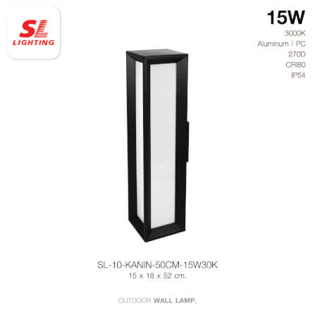 ไฟผนังภายนอก LED SL LIGHTING KANIN 15 วัตต์ WARM WHITE สีดำ_1