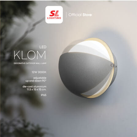 ไฟผนังภายนอก LED SL LIGHTING KLOM 12 วัตต์ WARM WHITE สีเทา_6