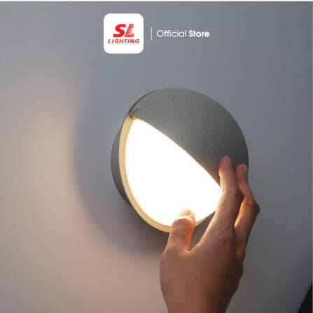 ไฟผนังภายนอก LED SL LIGHTING KLOM 12 วัตต์ WARM WHITE สีเทา_4