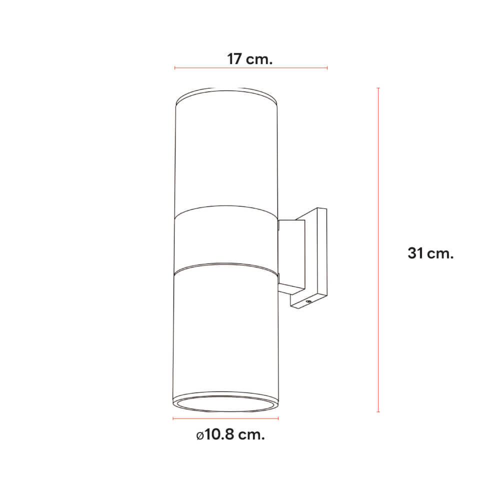 ไฟผนังภายนอก SL LIGHTING L3302 E27 ทรงกระบอก สีดำ แบบ 2 ทาง