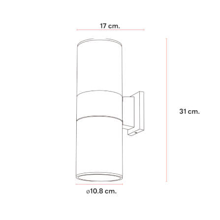 ไฟผนังภายนอก SL LIGHTING L3302 E27 ทรงกระบอก สีดำ แบบ 2 ทาง_2