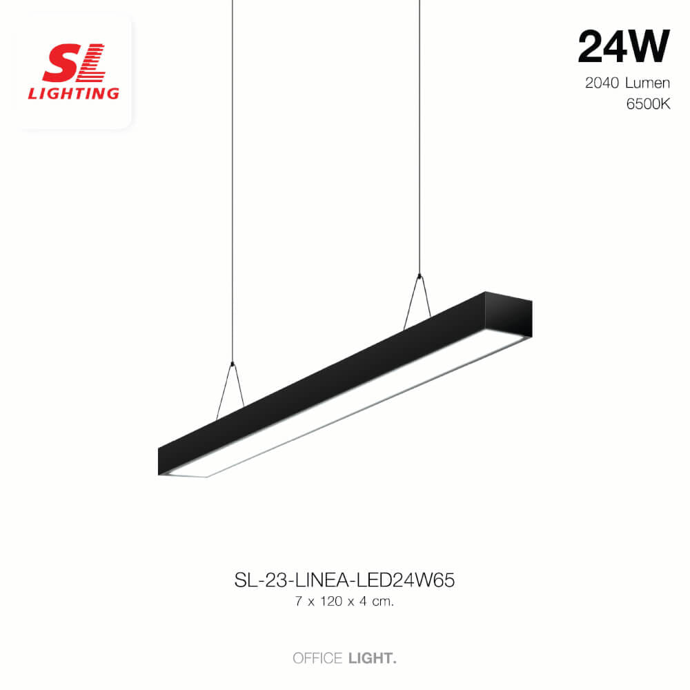 โคมไฟออฟฟิศ LED SL LIGHTING LINEA 24W 120 ซม. DAY LIGHT สีดำ