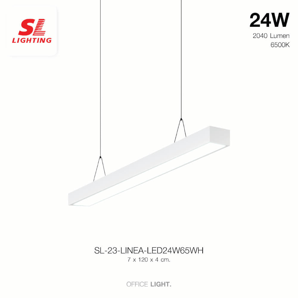 โคมไฟออฟฟิศ LED SL LIGHTING LINEA 24W 120 ซม. DAY LIGHT สีขาว