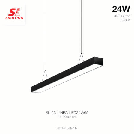 โคมไฟออฟฟิศ LED SL LIGHTING LINEA 24W 120 ซม. DAY LIGHT สีดำ_5