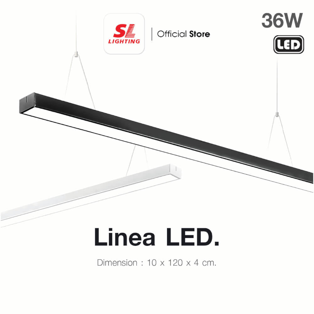 โคมไฟออฟฟิศ LED SL LIGHTING LINEA 36W 120 ซม. DAY LIGHT สีดำ