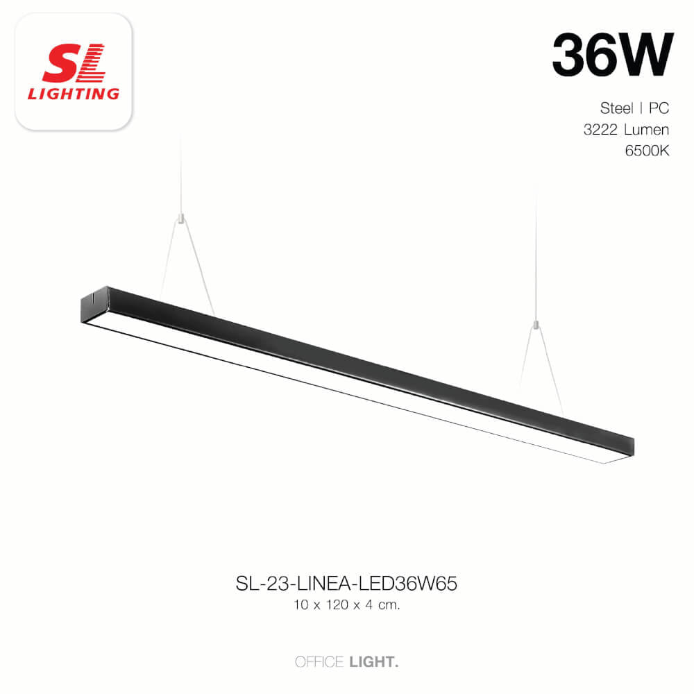 โคมไฟออฟฟิศ LED SL LIGHTING LINEA 36W 120 ซม. DAY LIGHT สีดำ