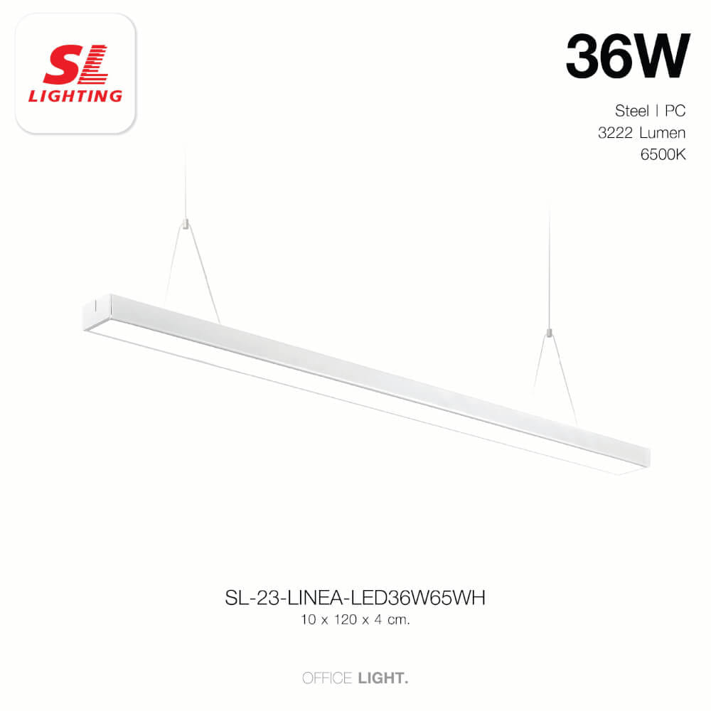 โคมไฟออฟฟิศ LED SL LIGHTING LINEA 36W 120 ซม. DAY LIGHT สีขาว