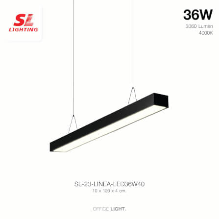 โคมไฟออฟฟิศ LED SL LIGHTING LINEA 36W 120 ซม. COOL WHITE สีดำ_6