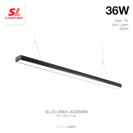 โคมไฟออฟฟิศ LED SL LIGHTING LINEA 36W 120 ซม. DAY LIGHT สีดำ_6