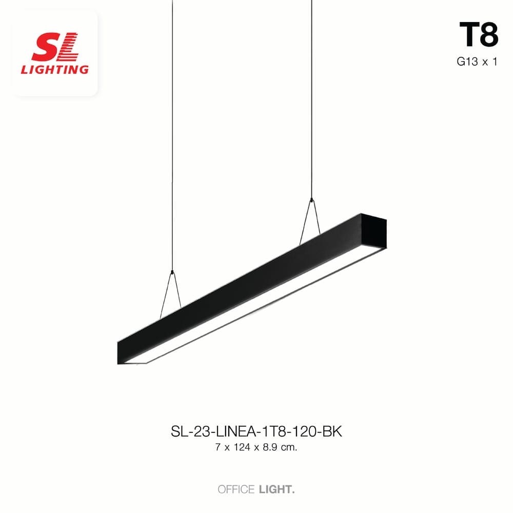 โคมห้อย SL LIGHTING LINEA T8 1X120 สีดำ