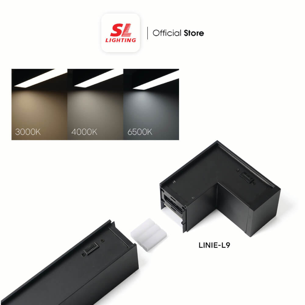 โคมไฟออฟฟิศ LED SL LIGHTING LINIE 50W 120 ซม. เปลี่ยนได้ 3 แสง สีดำ