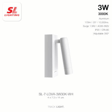 ไฟหัวเตียง LED SL LIGHTING LOVA 3 วัตต์ WARM WHITE สีขาว_2