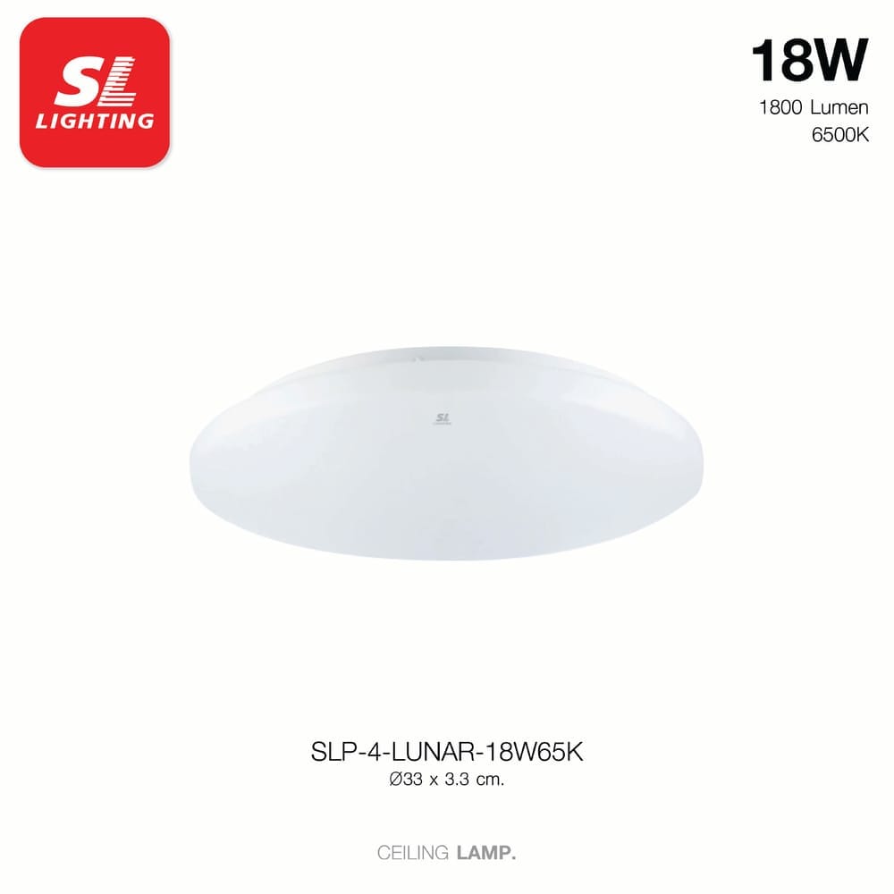 ไฟเพดาน LED SL LIGHTING LUNAR 18 วัตต์ DAYLIGHT สีขาว