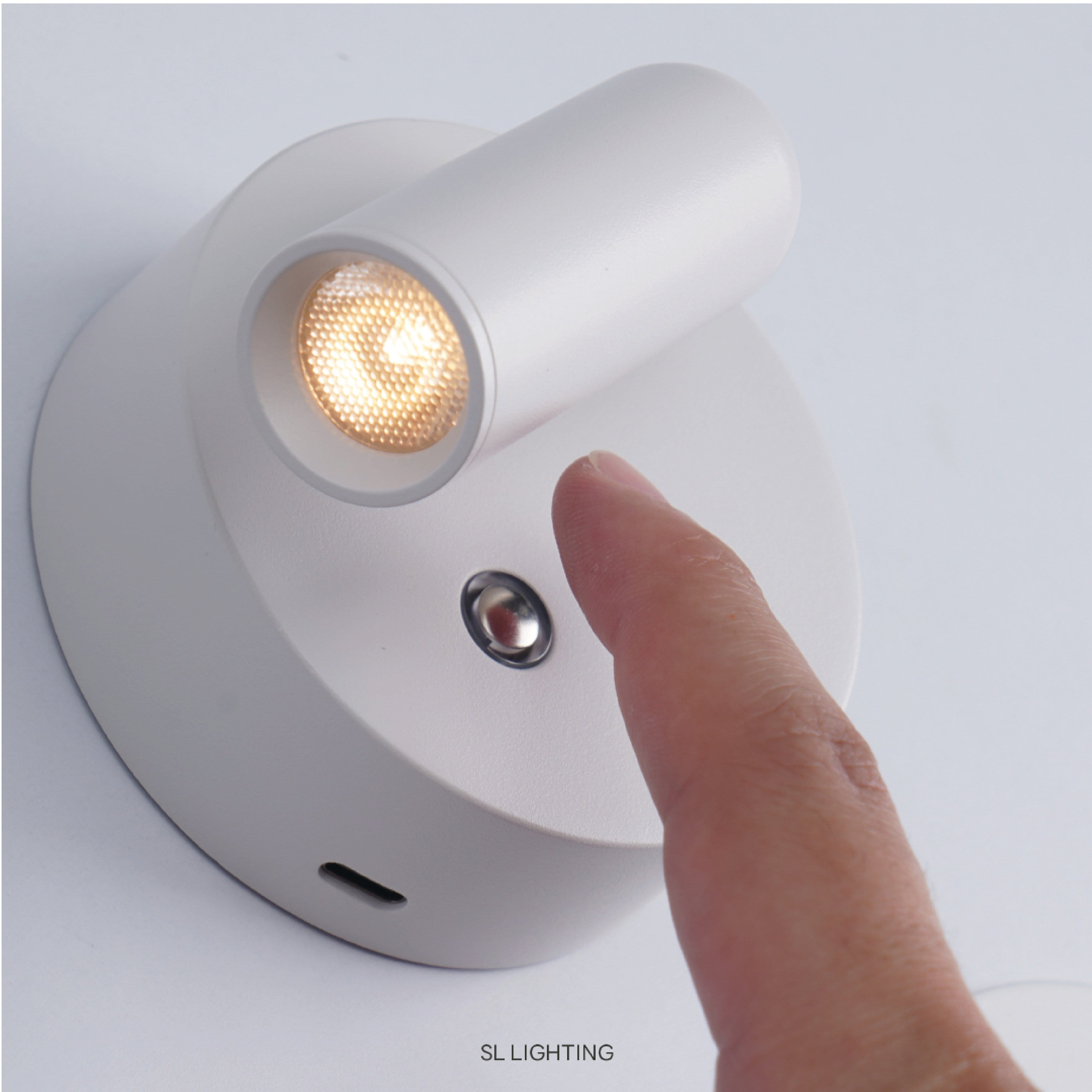 ไฟหัวเตียง LED SL LIGHTING MOE-ON 3 วัตต์ WARM WHITE Touch Control พอร์ตชาร์จ Type-C สีดำ_3
