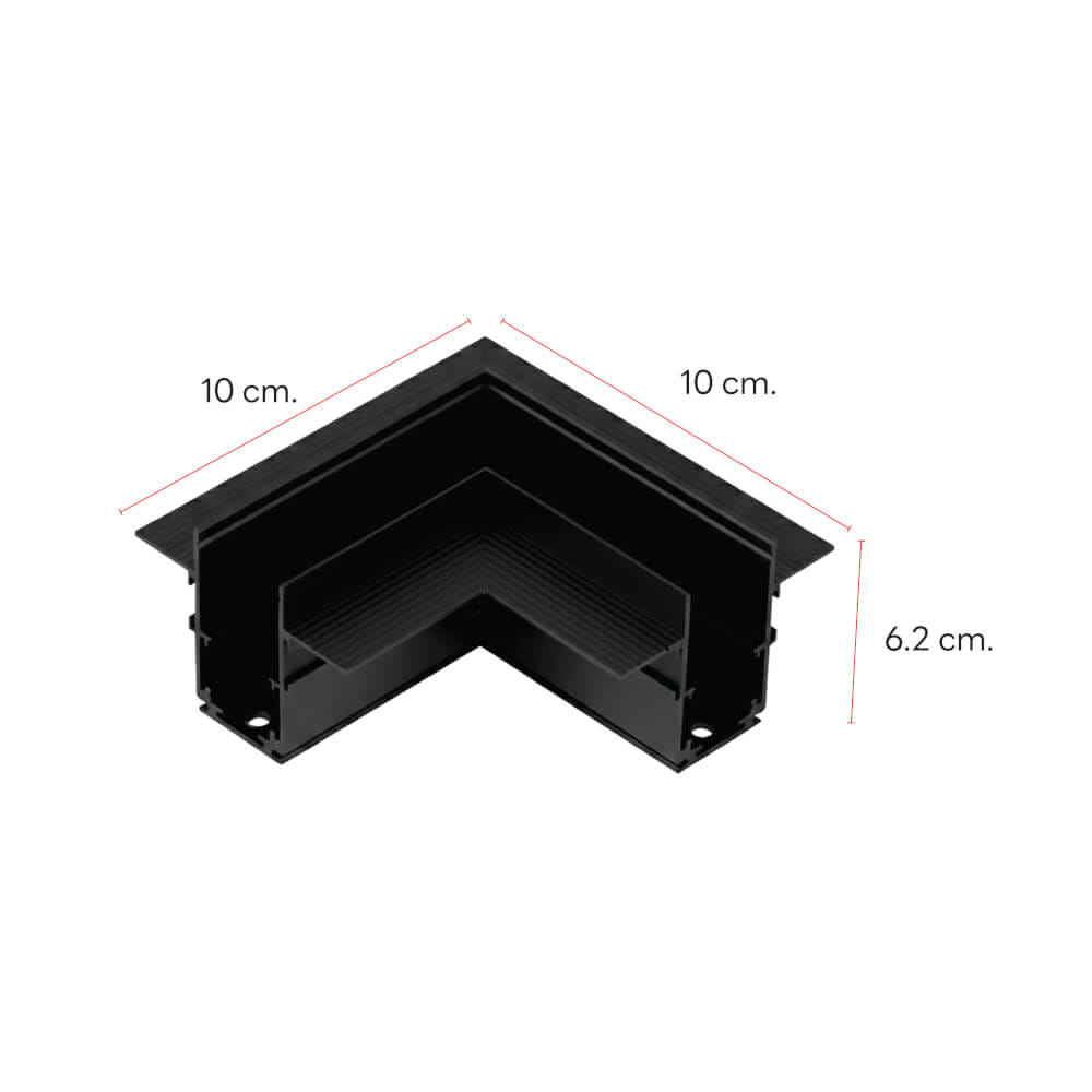 ข้อต่อรางไฟแทรคไลท์ แมกเนติก SL LIGHTING เข้ามุม แบบฝัง สีดำ