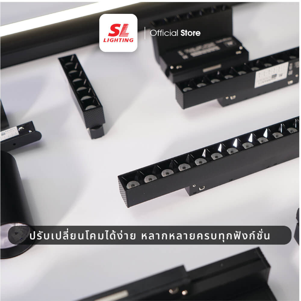 แทรคไลท์ LED แบบแม่เหล็ก SL LIGHTING MAGNETIC FLOOD LIGHT 20มม. 10 วัตต์ 48 โวลต์ COOL WHITE สีดำ_1