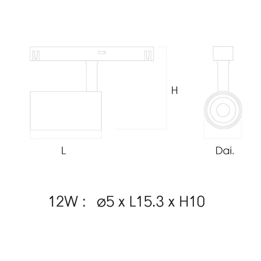 แทรคไลท์ LED SL LIGHTING MT 20มม. 12 วัตต์ 48 โวลต์ PURE WHITE สีดำ_2