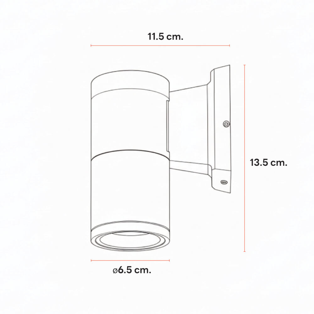 ไฟผนังภายนอก SL LIGHTING N3301 GU10 ทรงกระบอก สีดำ แบบ 1 ทาง