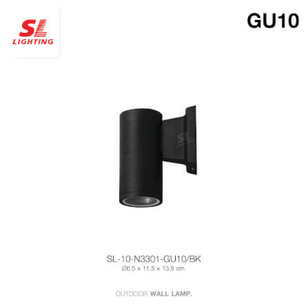 ไฟผนังภายนอก SL LIGHTING N3301 GU10 ทรงกระบอก สีดำ แบบ 1 ทาง_3