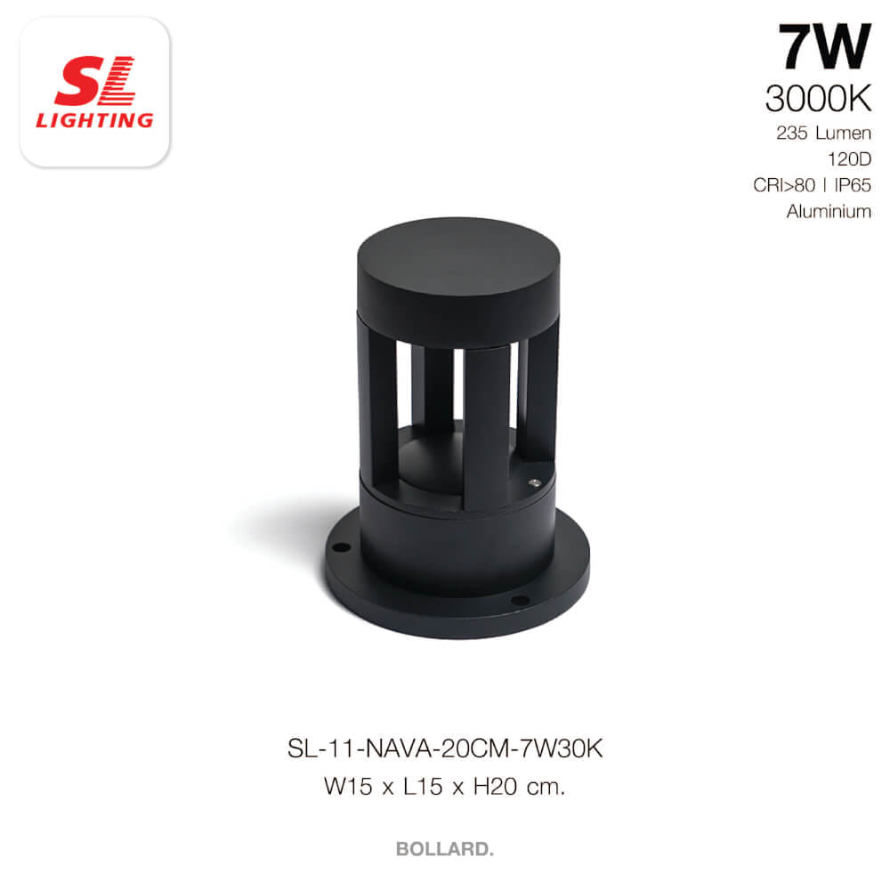 ไฟทางเดิน LED SL LIGHTING NAVA 7 วัตต์ WARM WHITE สีดำ