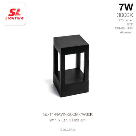 ไฟทางเดิน LED SL LIGHTING NAVIN 7 วัตต์ WARM WHITE สีดำ_3
