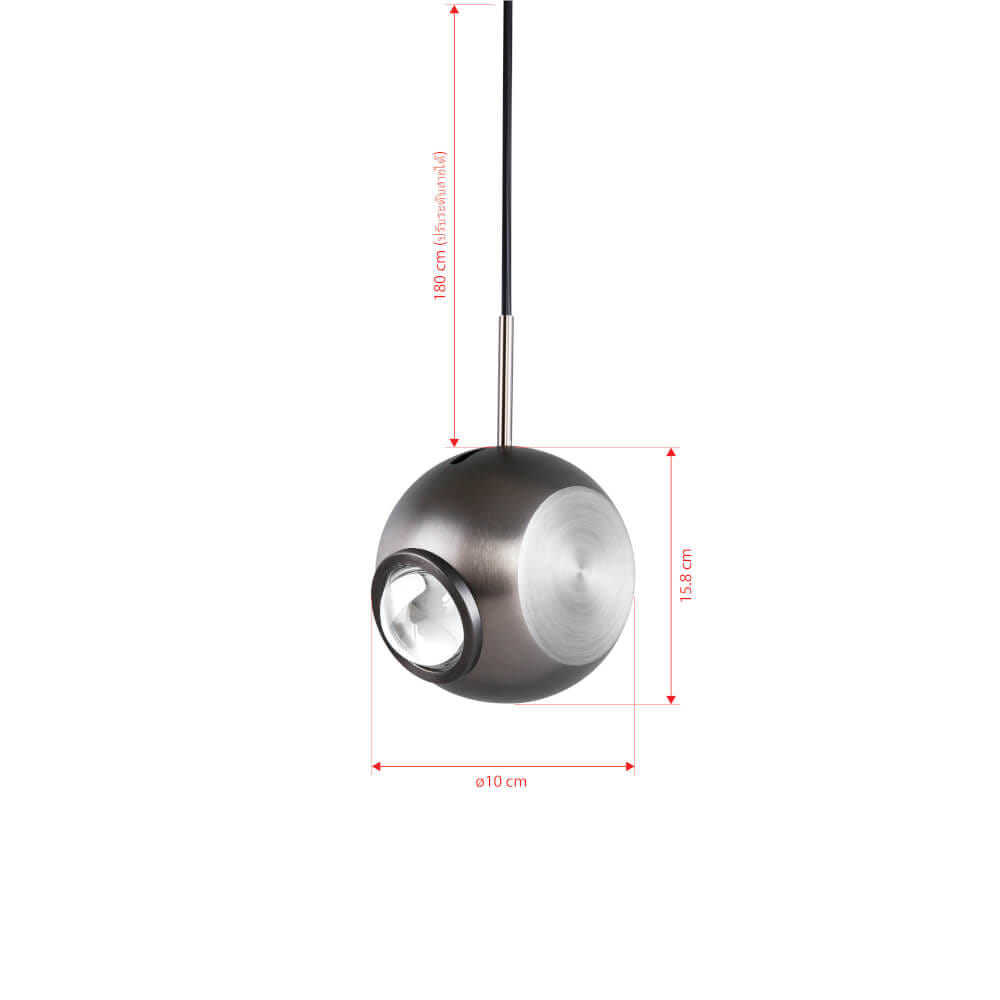 ไฟช่อ LED SL LIGHTING รุ่น ORI 6 วัตต์ แสงวอร์มไวท์ สีไทเทเนียม 1 หัว