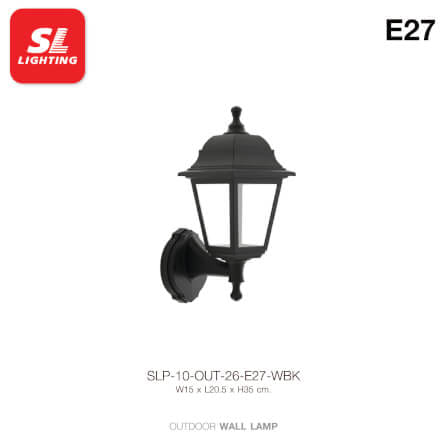 ไฟผนังภายนอก SL LIGHTING OUT-26 E27 สีดำ_1