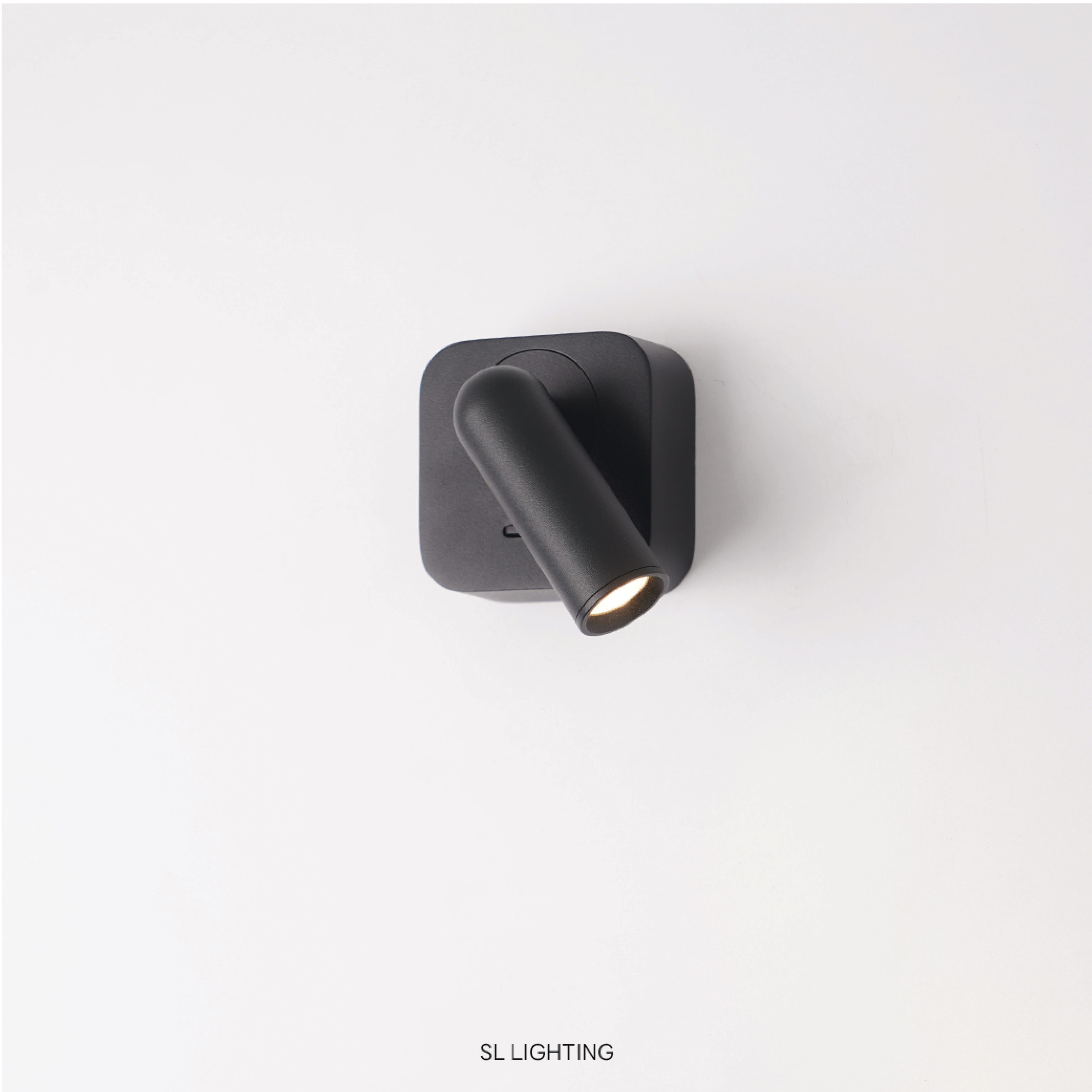 ไฟหัวเตียง LED SL LIGHTING PAT 3 วัตต์ WARM WHITE สีดำ (ทรงสี่เหลี่ยม)
