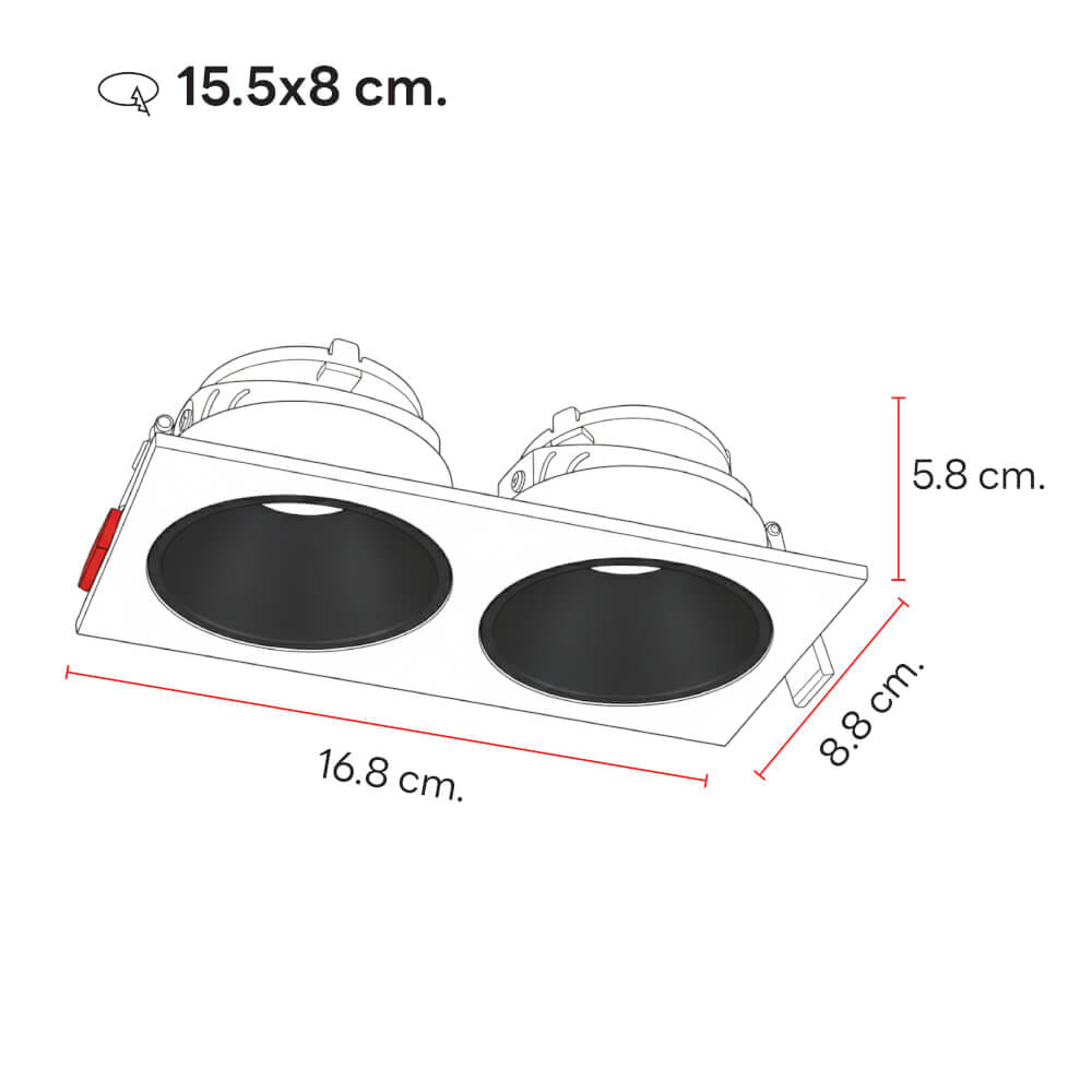 ดาวน์ไลท์ SL LIGHTING PLUTO-42 ทรงสีเหลี่ยม สีขาว/ดำ