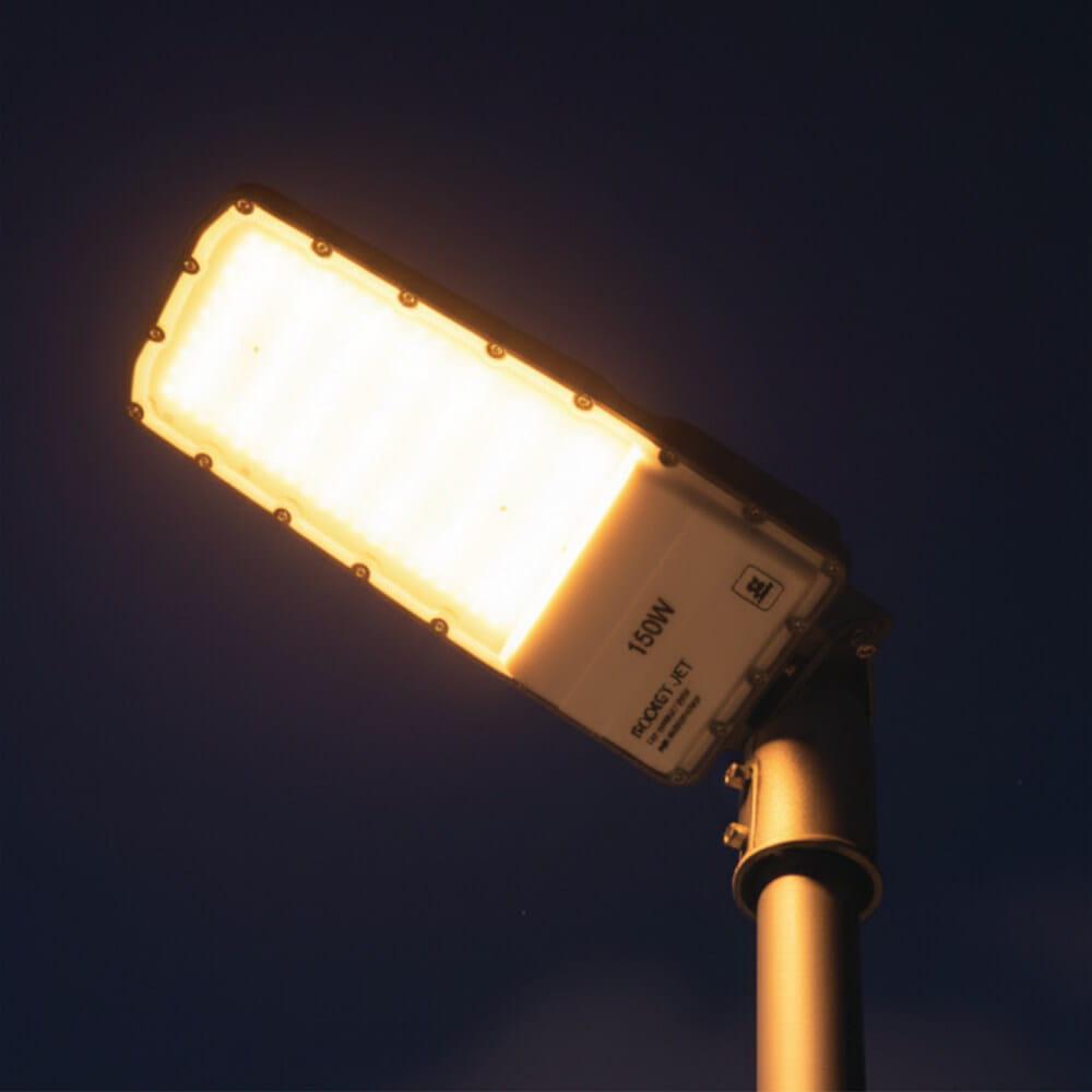 ไฟถนน LED SL LIGHTING ROCKET-JET 150 วัตต์ WARM WHITE สีเทา