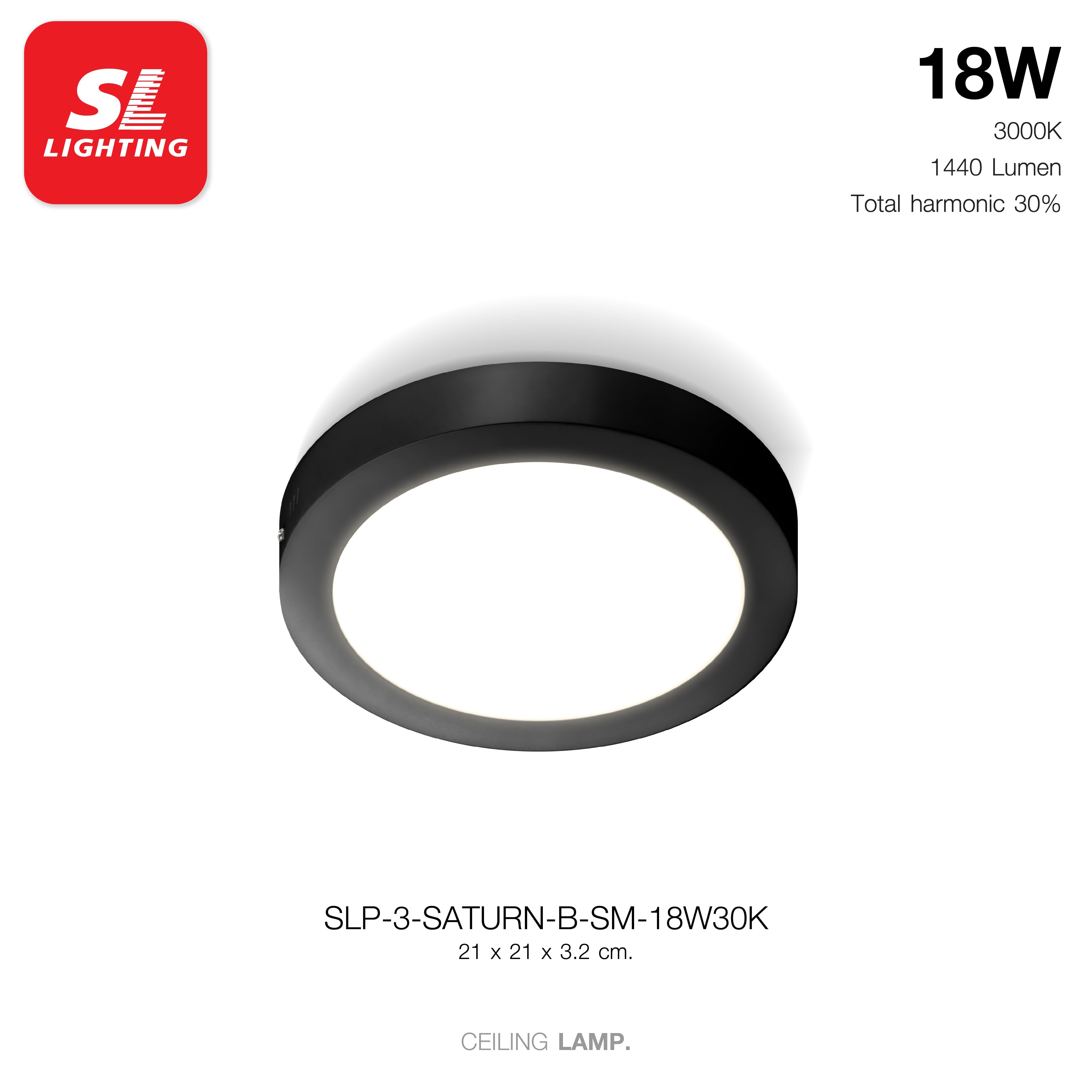 ดาวน์ไลท์ LED SL LIGHTING SATURN-SM กลม 18 วัตต์ DAYLIGHT สีดำ_7