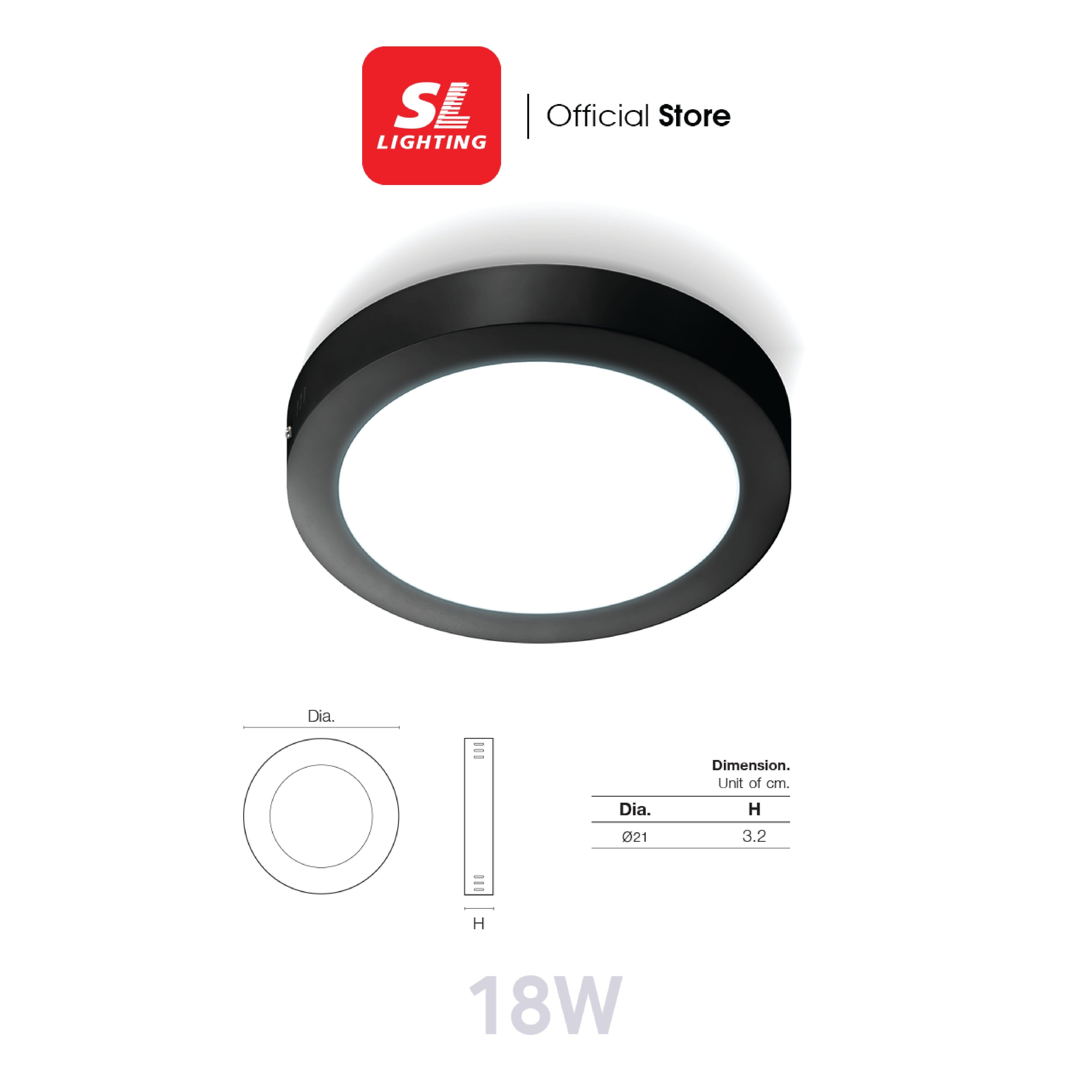 ดาวน์ไลท์ LED SL LIGHTING SATURN-SM กลม 18 วัตต์ DAYLIGHT สีดำ_1