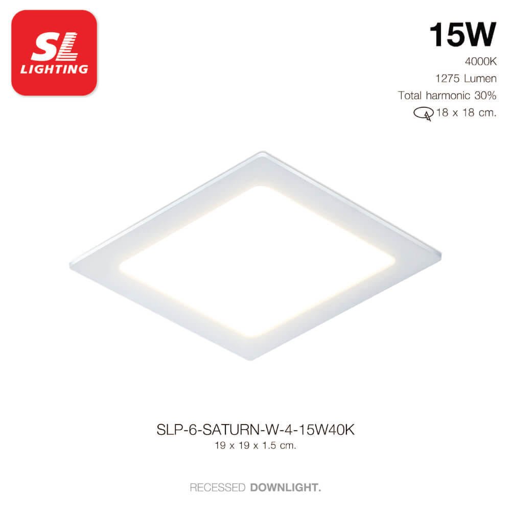 ดาวน์ไลท์ LED SL LIGHTING SATURN สี่เหลี่ยม 15 วัตต์ COOL WHITE สีขาว_6