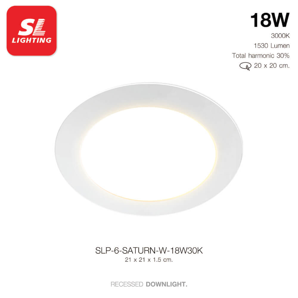 ดาวน์ไลท์ LED SL LIGHTING SATURN กลม 18 วัตต์ WARM WHITE สีขาว_5