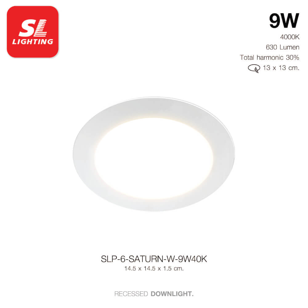 ดาวน์ไลท์ LED SL LIGHTING SATURN กลม 9 วัตต์ COOL WHITE สีขาว_6