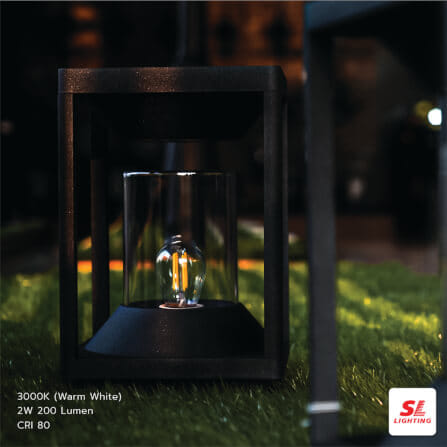 ไฟหัวเสา SOLAR SL LIGHTING SCB8163 2 วัตต์ WARM WHITE สีดำ_3